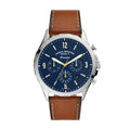  Shop Authentic Fossil Forrester Chronograph Blue Dial Brown Leather Strap Watch for Men -  S5607 - Luxxuri