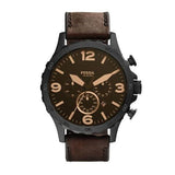  Shop Authentic Fossil Nate Chronograph Brown Dial Brown Leather Strap Watch for Men - JR1487 - Luxxuri