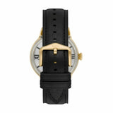  Shop Authentic Fossil Townsman Automatic Skeleton Black Dial Black Leather Strap Watch for Men - ME3210 - Luxxuri