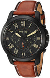  Shop Authentic Fossil Grant Chronograph Black Dial Brown Leather Strap Watch for Men - FS5241 - Luxxuri