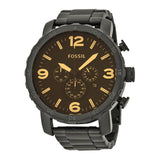  Shop Authentic Fossil Nate Chrongraph Ion Plated Black Dial Black Steel Strap Watch for Men - JR1356 - Luxxuri