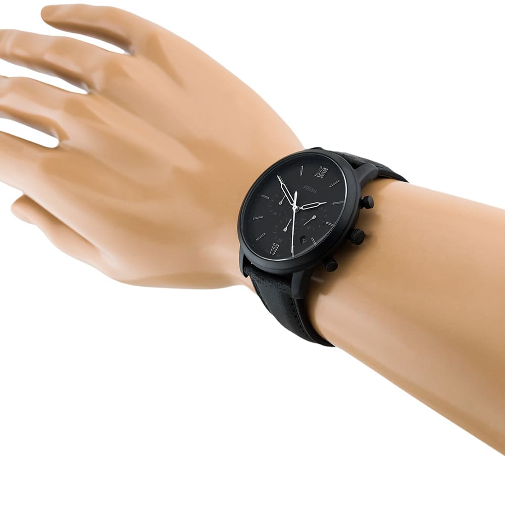 Shop Authentic Fossil Neutra Chronograph Black Dial Black Leather Strap Watch for Men - FS5503 - Luxxuri