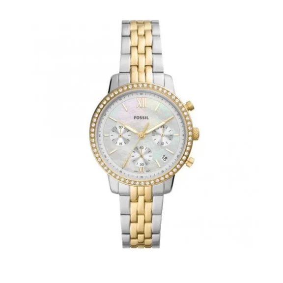  Shop Authentic Fossil Neutra Chronograph Mother of Pearl White Dial Two Tone Steel Strap Watch for Women - ES5216 - Luxxuri