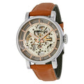  Shop Authentic Fossil Boyfriend Automatic Skeleton Silver Dial Brown Leather Strap Watch for Women - ME3109 - Luxxuri