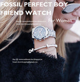  Shop Authentic Fossil Perfect Boyfriend Mother of Pearl Blue Dial Silver Steel Strap Watch for Women - ES3880 - Luxxuri