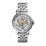  Shop Authentic Fossil Boyfriend Automatic Skeleton Silver Dial Silver Steel Strap Watch for Women - ME3067 - Luxxuri