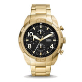  Shop Authentic Fossil Bronson Chronograph Black Dial Gold Steel Strap Watch for Men - FS5877 - Luxxuri