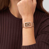  Shop Authentic Fossil Raquel Three Hand Date Brown Dial Rose Gold Steel Strap Watch For Women - ES5323 - Luxxuri