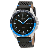  Shop Authentic Fossil Sport 54 Day Date Black Dial Black Leather Strap Watch for Men - FS5321 - Luxxuri