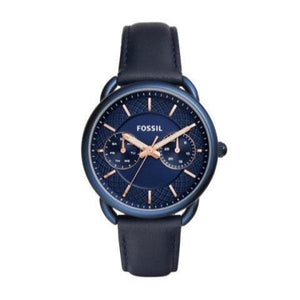  Shop Authentic Fossil Tailor Blue Dial Blue Leather Strap Watch for Women - ES4092 - Luxxuri