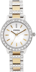 Fossil Jesse Crystals White Dial Two Tone Steel Strap Watch for Women - ES2409