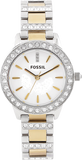  Shop Authentic Fossil Jesse Crystals White Dial Two Tone Steel Strap Watch for Women - ES2409 - Luxxuri