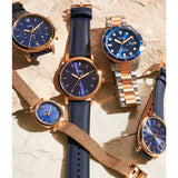  Shop Authentic Fossil The Minimalist 3H Analog Blue Dial Blue Leather Strap Watch for Men - FS5789 - Luxxuri