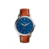  Shop Authentic Fossil Minimalist Blue Dial Brown Leather Strap Watch for Men - FS5304 - Luxxuri