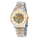  Shop Authentic Fossil Townsman Automatic Skeleton White Dial Two Tone Steel Strap Watch for Men - ME3075 - Luxxuri