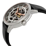  Shop Authentic Fossil Townsman Automatic Skeleton Silver Dial Black Leather Strap Watch for Men - ME3041 - Luxxuri