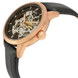  Shop Authentic Fossil Townsman Automatic Skeleton Black Dial Black Leather Strap Watch for Men - ME3084 - Luxxuri