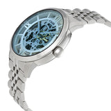  Shop Authentic Fossil Townsman Automatic Skeleton Blue Dial Silver Steel Strap Watch for Men - ME3073 - Luxxuri