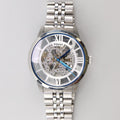 Fossil Townsman Automatic Skeleton Silver Dial Silver Steel Strap Watch for Men - ME3044
