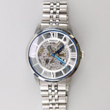  Shop Authentic Fossil Townsman Automatic Skeleton Silver Dial Silver Steel Strap Watch for Men - ME3044 - Luxxuri