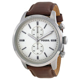  Shop Authentic Fossil Townsman Chronograph White Dial Brown Leather Strap Watch for Men - FS5350 - Luxxuri