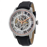  Shop Authentic Fossil Townsman Automatic Skeleton Silver Dial Black Leather Strap Watch for Men - ME3041 - Luxxuri