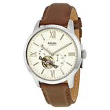  Shop Authentic Fossil Townsman Automatic White Dial Brown Leather Strap Watch for Men - ME3064 - Luxxuri