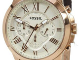  Shop Authentic Fossil Grant Chronograph White Dial Brown Leather Strap Watch for Men - FS4991 - Luxxuri