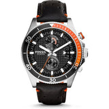  Shop Authentic Fossil Wakefield Chronograph Black Dial Black Leather Strap Watch for Men - CH2953 - Luxxuri