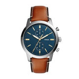  Shop Authentic Fossil Townsman Chronograph Blue Dial Brown Leather Strap Watch for Men - FS5279 - Luxxuri