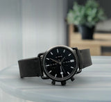  Shop Authentic Fossil Commuter Black Dial Black Leather Strap Watch for for Men - FS5504 - Luxxuri