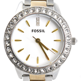  Shop Authentic Fossil Jesse Crystals White Dial Two Tone Steel Strap Watch for Women - ES2409 - Luxxuri