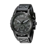  Shop Authentic Fossil Nate Chronograph Black Dial Black Leather Strap Watch for Men - JR1510 - Luxxuri