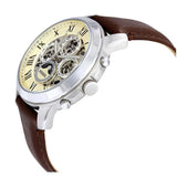  Shop Authentic Fossil Grant Automatic White Dial Brown Leather Strap Watch for Men -  ME3027 - Luxxuri