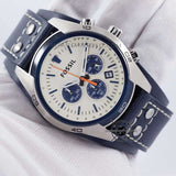  Shop Authentic Fossil Coachman Chronograph White Dial Blue Leather Strap Watch for Men - CH3051 - Luxxuri