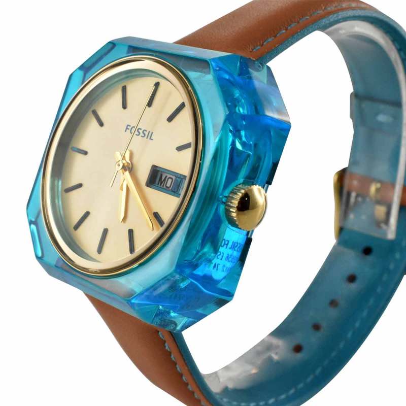  Shop Authentic Fossil Candy White Dial Brown Leather Strap Watch for Men - ES3536 - Luxxuri