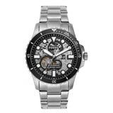  Shop Authentic Fossil FB-01 Automatic Skeleton Black Dial Silver Steel Strap Watch for Men - ME3190 - Luxxuri