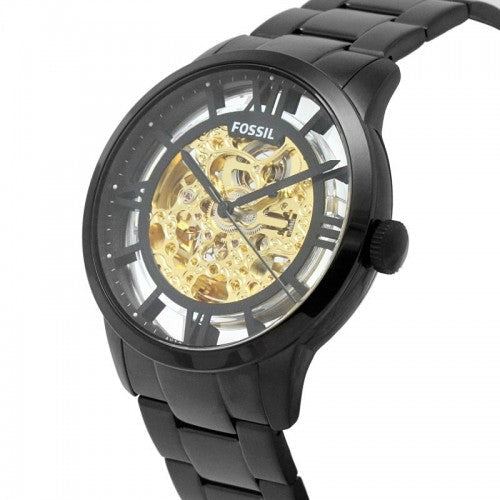  Shop Authentic Fossil Townsman Automatic Skeleton Black Dial Black Steel Strap Watch for Men - ME3197 - Luxxuri
