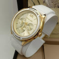  Shop Authentic Michael Kors Jessa Quartz Gold Dial White Silicone Strap Watch For Women - MK7267 - Luxxuri