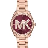 Shop Authentic Michael Kors Janelle Quartz Maroon Dial Rose Gold Steel Strap Watch For Women - MK7382 - Luxxuri