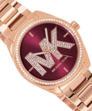  Shop Authentic Michael Kors Janelle Quartz Maroon Dial Rose Gold Steel Strap Watch For Women - MK7382 - Luxxuri