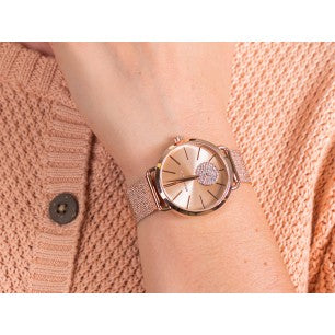  Shop Authentic Michael Kors Portia Rose Gold Dial Rose Gold Mesh Bracelet Watch for Women - MK3845 - Luxxuri