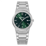  Shop Authentic Salvatore Ferragamo F-80 Classic Green Dial Silver Steel Strap Watch for Men - SFDT02123 - Luxxuri