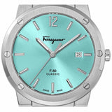  Shop Authentic Salvatore Ferragamo F-80 Classic Tiffany Blue Dial Silver Steel Strap Watch for Men - SFDT02323 - Luxxuri