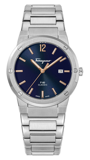  Shop Authentic Salvatore Ferragamo F-80 Classic Black Dial Silver Steel Strap Watch for Men - SFDT02423 - Luxxuri
