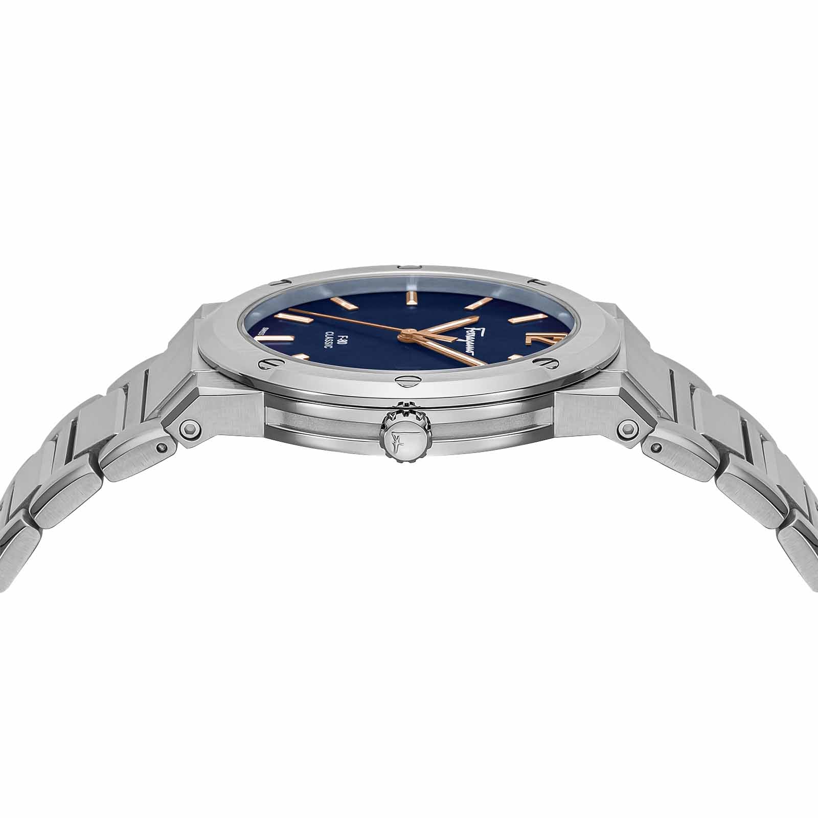  Shop Authentic Salvatore Ferragamo F-80 Classic Black Dial Silver Steel Strap Watch for Men - SFDT02423 - Luxxuri