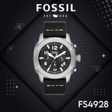  Shop Authentic Fossil Modern Machine Chronograph Black Dial Black Leather Strap Watch for Men - FS4928 - Luxxuri