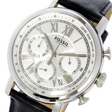  Shop Authentic Fossil Buchanan Chronograph Silver Dial Black Leather Strap Watch for Men - FS5102 - Luxxuri