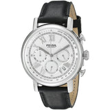  Shop Authentic Fossil Buchanan Chronograph Silver Dial Black Leather Strap Watch for Men - FS5102 - Luxxuri