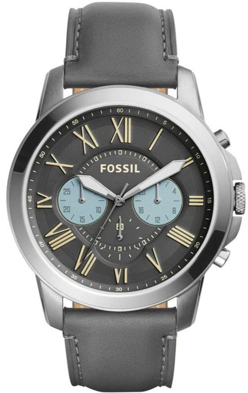  Shop Authentic Fossil Grant Chronograph Gunmetal Grey Dial Grey Leather Strap Watch for Men - FS5183 - Luxxuri